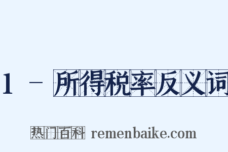 1-所得税率反义词是什么意思的图片